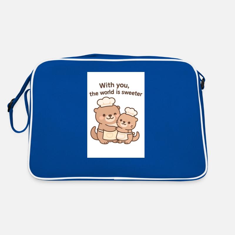 Mit dir wird die Welt süßer – Süßer Kawaii Otter Retro Tasche