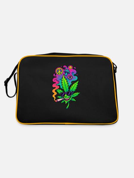 GreenGlow - Retro Tasche - Schwarz/Gold - Hinten