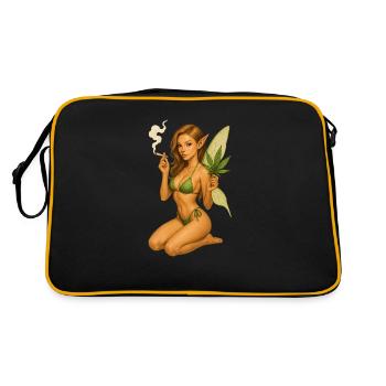 Spliffi La Grüne - Retro Tasche - Schwarz/Gold - Hinten