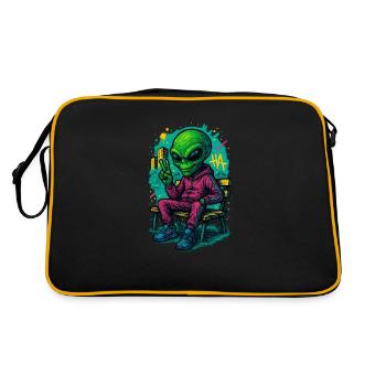 ALIEN THUG - pose chill - Retro Bag - black/gold - Back