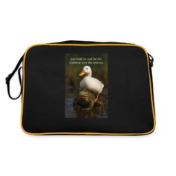 Just hold on - Retro Bag - black/gold - Back