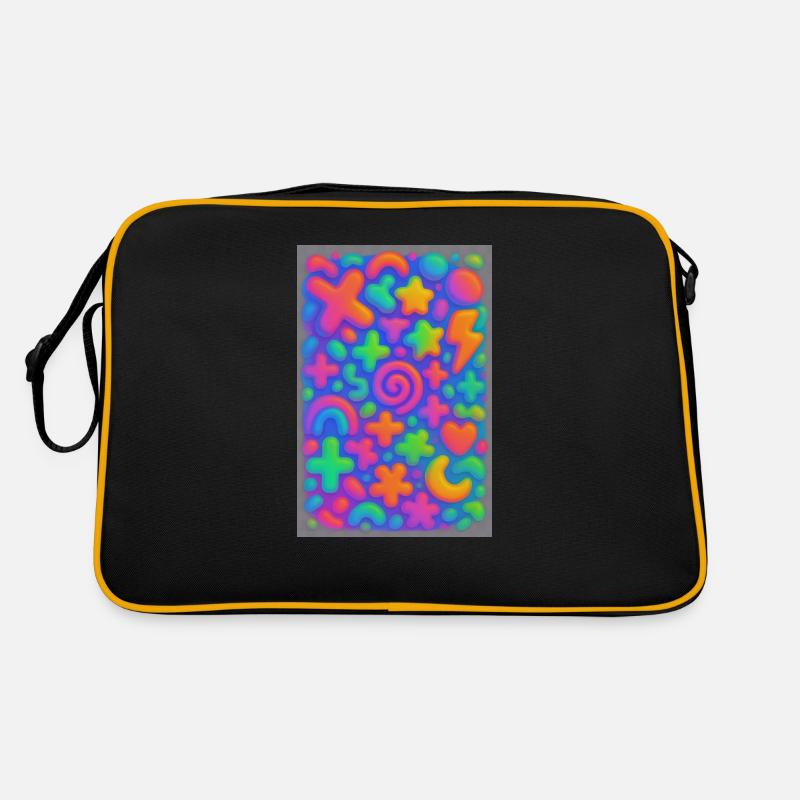 Neon Overload – Overlapping 3D Pop Art Explosion Retro Bag