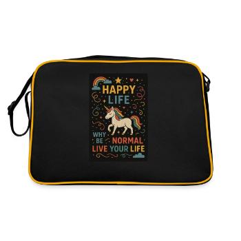 Why be normal - unicorn - Retro Bag - black/gold - Back