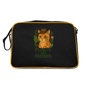 Plants Are Friends – Vegan Cat - Retro Bag - black/gold - Back