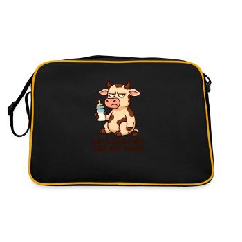 Vegan. Milch ist Muttermilch. Aber nicht deine. - Retro Tasche - Schwarz/Gold - Hinten