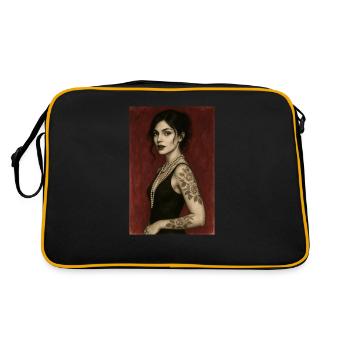 Woman Elegant burgundy pearl necklace Omikly Art - Retro Bag - black/gold - Back