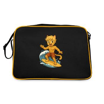 Surferboy - Retro Tasche - Schwarz/Gold - Hinten