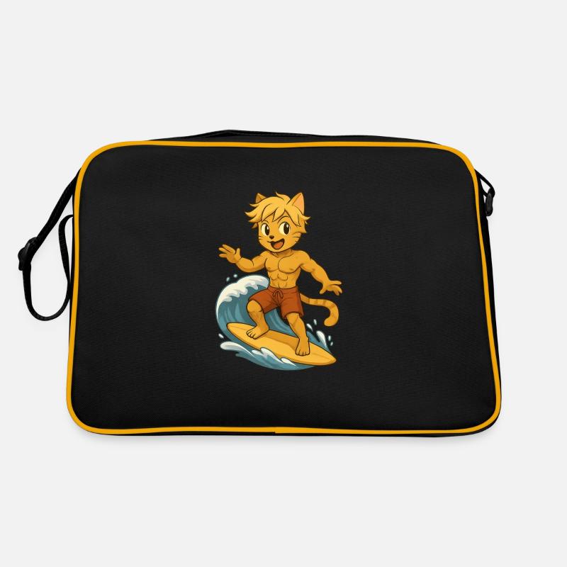 Surferboy - Retro Tasche - Schwarz/Gold