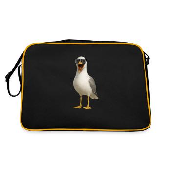 Screaming Seagull with Sunglasses - Retro Bag - black/gold - Back