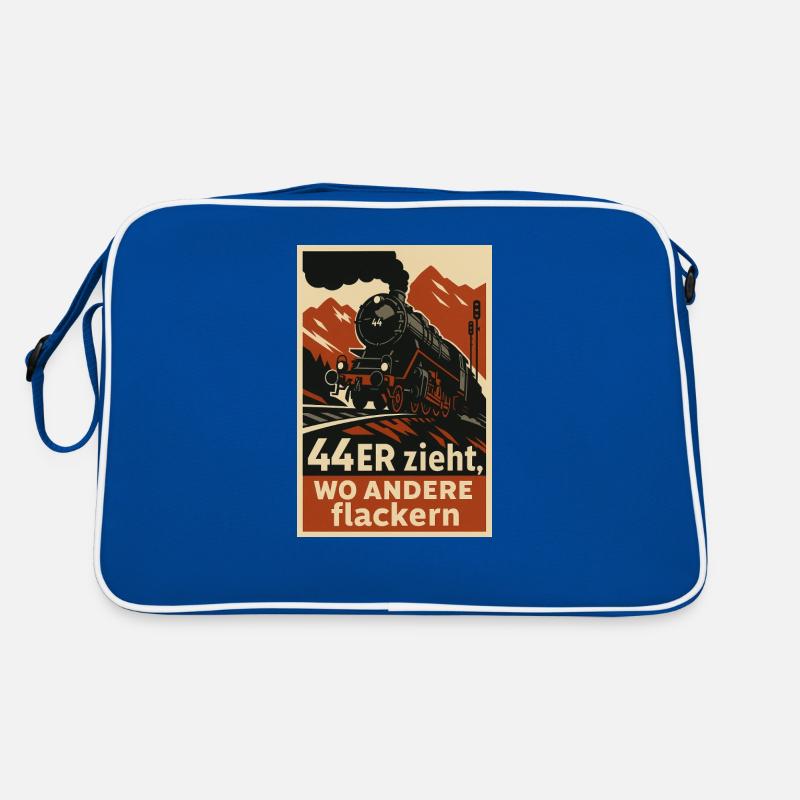 Railway 44 pulls where others flicker freight train Retro Bag