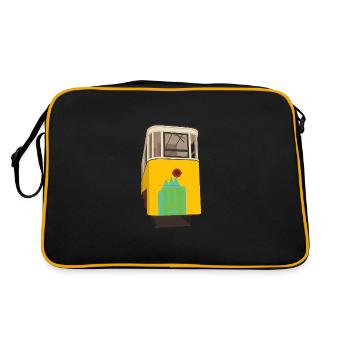 Seilbahn - Retro Tasche - Schwarz/Gold - Hinten