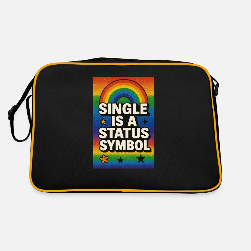 Single ist ein Statussymbol Regenbogen Retro Tasche