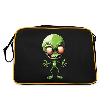 Green Alien : Tête géante de l’espace - Sac Retro - noir/or - Dos