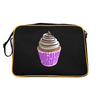 Cupcake Vanille und Schokolade - Retro Tasche - Schwarz/Gold - Hinten