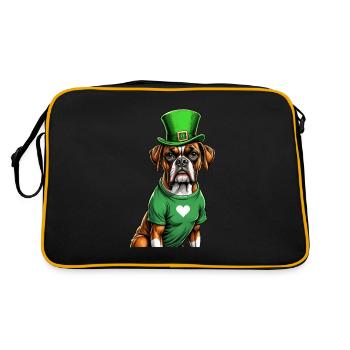 Boxer Dog St. Patrick's Day I Irish Green Hat St - Retro Bag - black/gold - Back