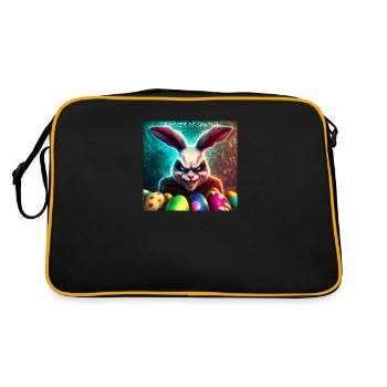 Ostern kommt - Retro Tasche - Schwarz/Gold - Hinten