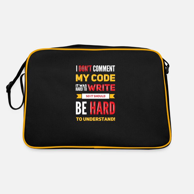 I Don't Comment My Code Retro Bag