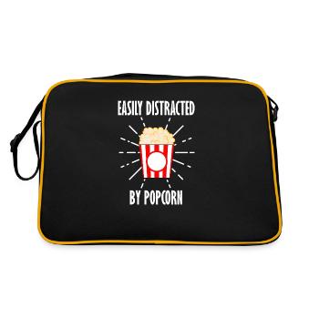 Abgelenkt von Popcorn-Filmen Corn Eating - Retro Tasche - Schwarz/Gold - Hinten