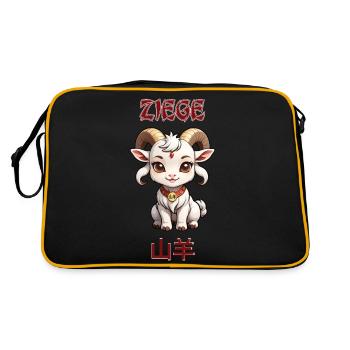 Chèvre - Zodiaque Chinois - Astrologie - Sac Retro - noir/or - Dos