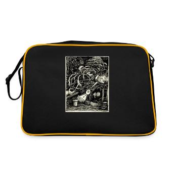 Garten des Wahnsinns - Retro Tasche - Schwarz/Gold - Hinten