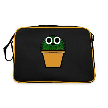 Mein kleiner grüner Kaktus - Retro Tasche - Schwarz/Gold - Hinten