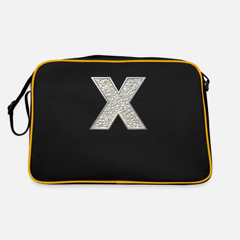 X, lettre, initiale, monogramme, Sac Retro