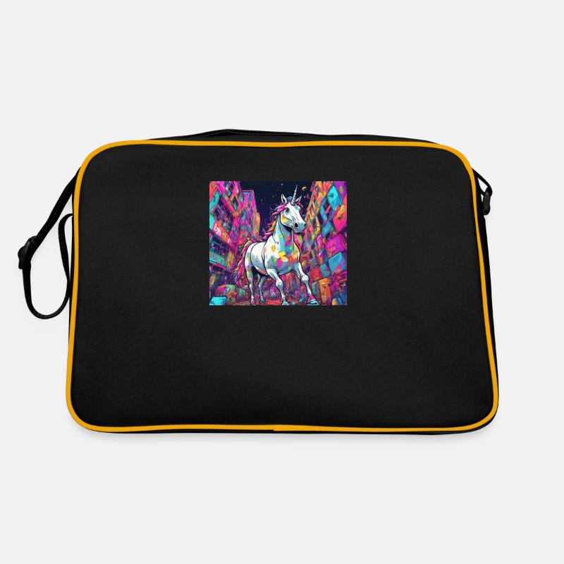 techno multi coloured unicorn Retro Bag