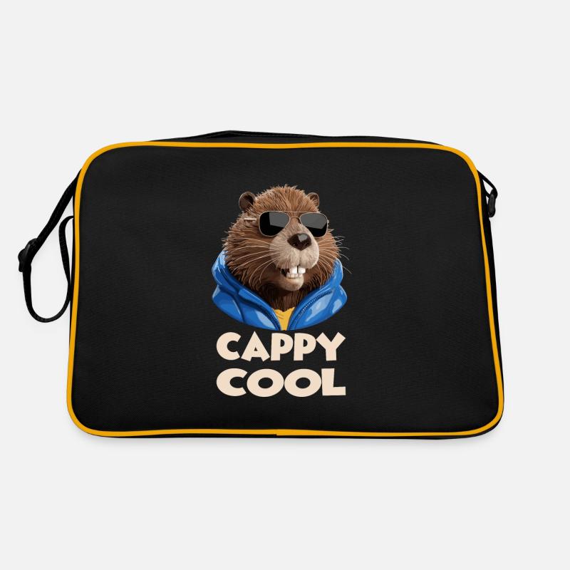 Stilvolle Biber tragen Sonnenbrillen Spaß Retro Tasche