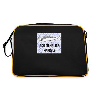 Heilige Makrele - Retro Tasche - Schwarz/Gold - Hinten