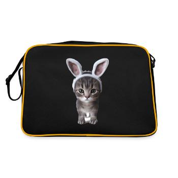Chat avec oreilles de lapin - Sac Retro - noir/or - Dos