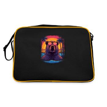 humor gift idea funny sayings mammal fun joke - Retro Tasche - Schwarz/Gold - Hinten