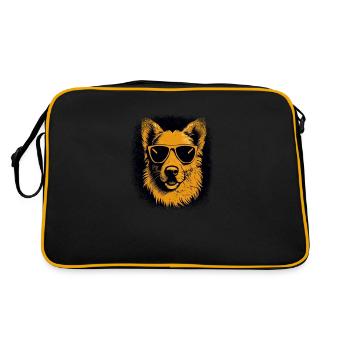 owner dog owner beagle father dog friendly - Retro Tasche - Schwarz/Gold - Hinten