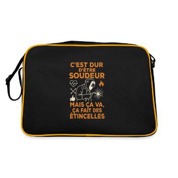 Dur d'être soudeur mais ça fait des étincelles - Sac Retro - noir/or - Dos