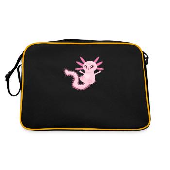 Axolotl Baby | Sweet Tailed Luch Newt - Retro Bag - black/gold - Back