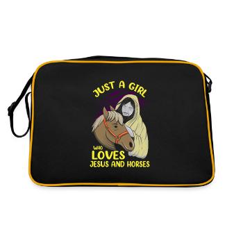 Juste une fille qui aime les plaisanteries et les chevaux Drôle de cheval - Sac Retro - noir/or - Dos