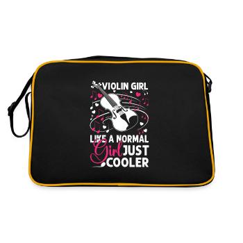 Violin Girl Drôle Violoniste Instrument à cordes - Sac Retro - noir/or - Dos