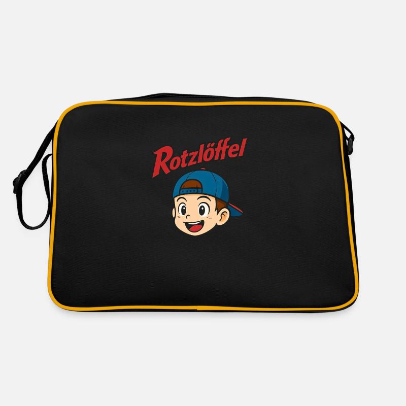 Design Rotzloeffel - Retro Tasche - Schwarz/Gold