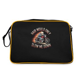Motard chauve crâne motard graphique drôle - Sac Retro - noir/or - Dos