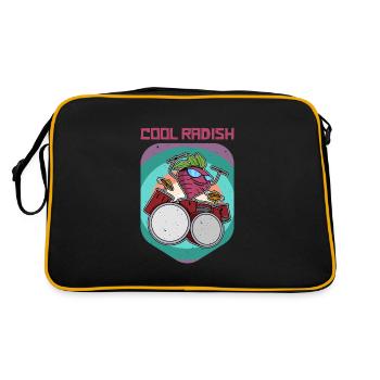 Ernährung Vegan Rettich Gesund Salat Veganer - Retro Tasche - Schwarz/Gold - Hinten