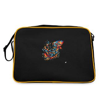 Motif abstrait de poisson pour le flair de l’océan estival - Sac Retro - noir/or - Dos