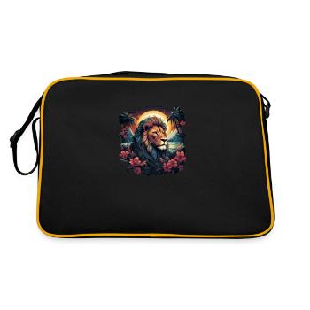 Le Roi Lion dans la jungle avec coucher de soleil - Sac Retro - noir/or - Dos