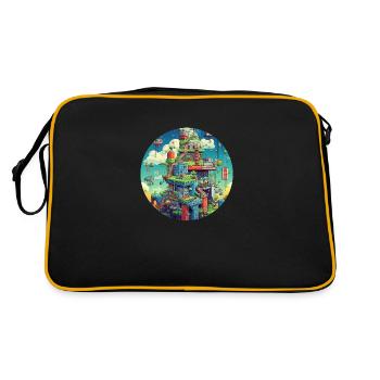 Spaß mit Pixel Videospielen - Retro Tasche - Schwarz/Gold - Hinten