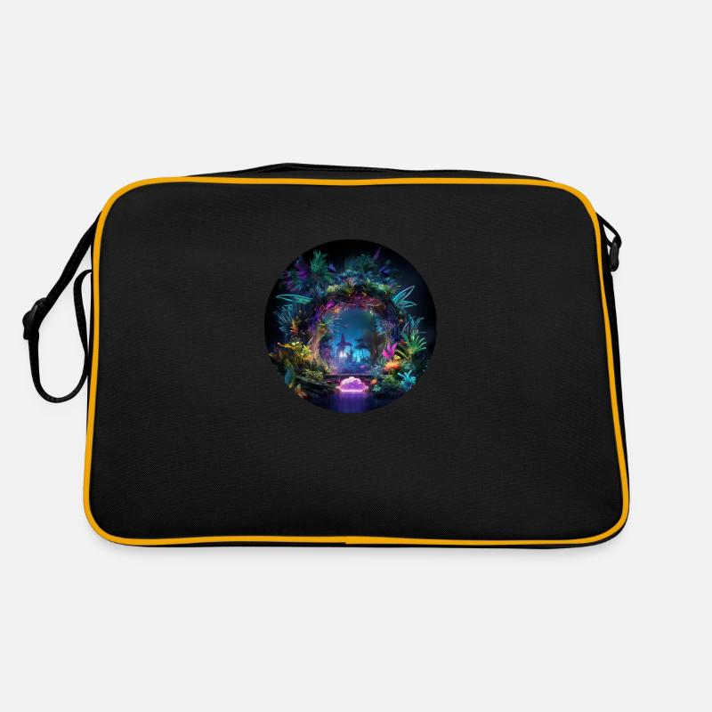 Glowing Jungle Adventures: Neon Jungle Explore - Retro Bag - black/gold