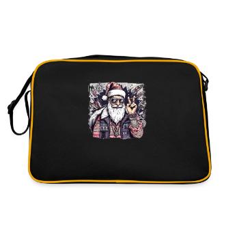 Mr. Santa - Retro Tasche - Schwarz/Gold - Hinten