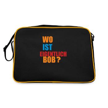 wo ist eigentlich bob - Retro Tasche - Schwarz/Gold - Hinten