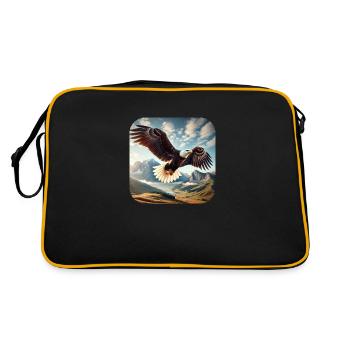 Weißkopfseeadler - Retro Tasche - Schwarz/Gold - Hinten