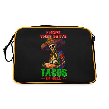 J’espère qu’ils servent des tacos en enfer - drôle - Sac Retro - noir/or - Dos