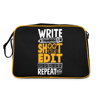 Écrire Shoot Edit Repeat Filmmaker - Sac Retro - noir/or - Dos