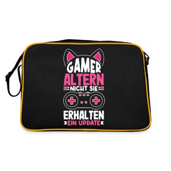 Gamers don't age, they get an update - Retro Bag - black/gold - Back