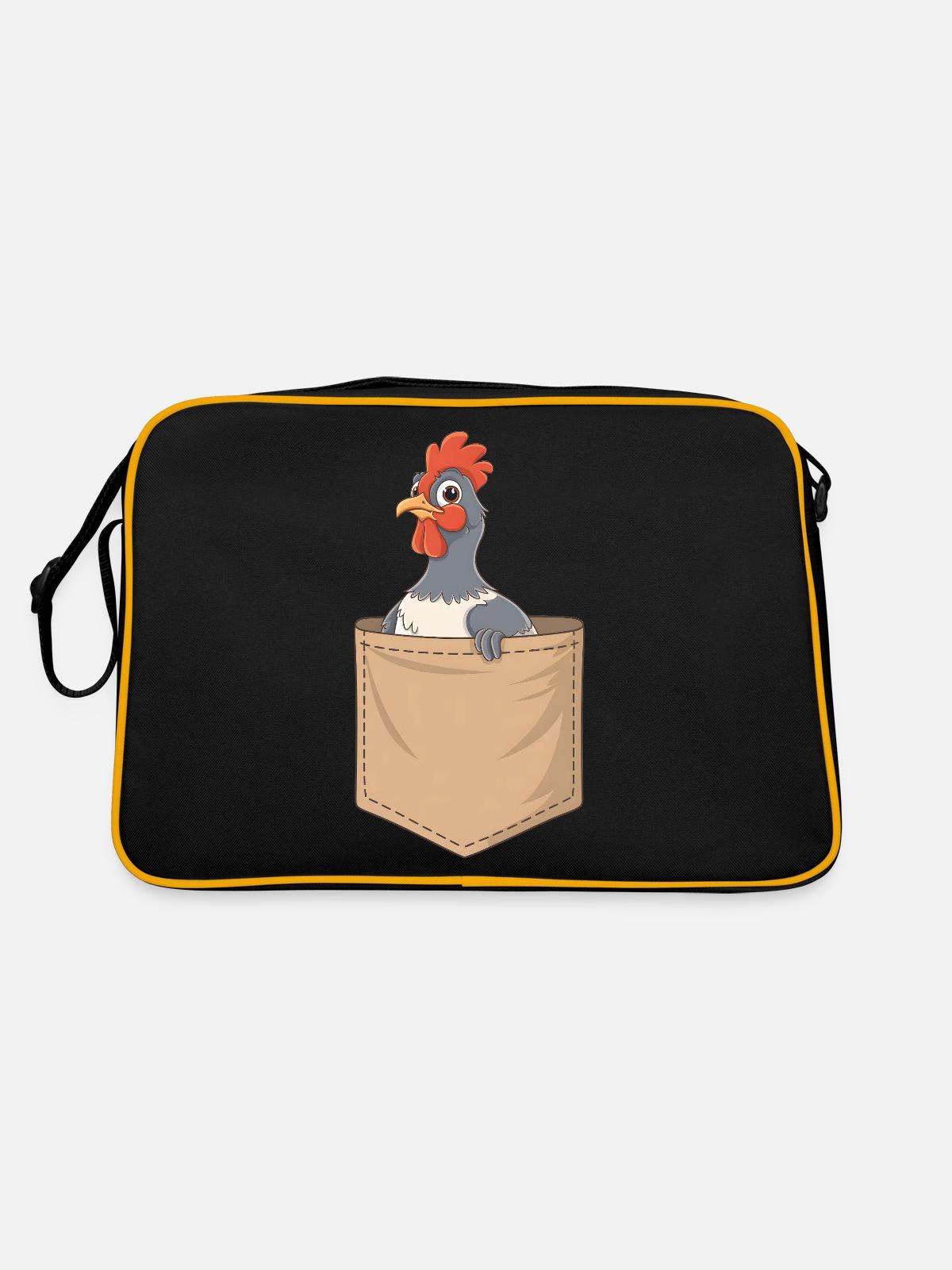 Auerhahn - Retro Tasche - Schwarz/Gold - Hinten